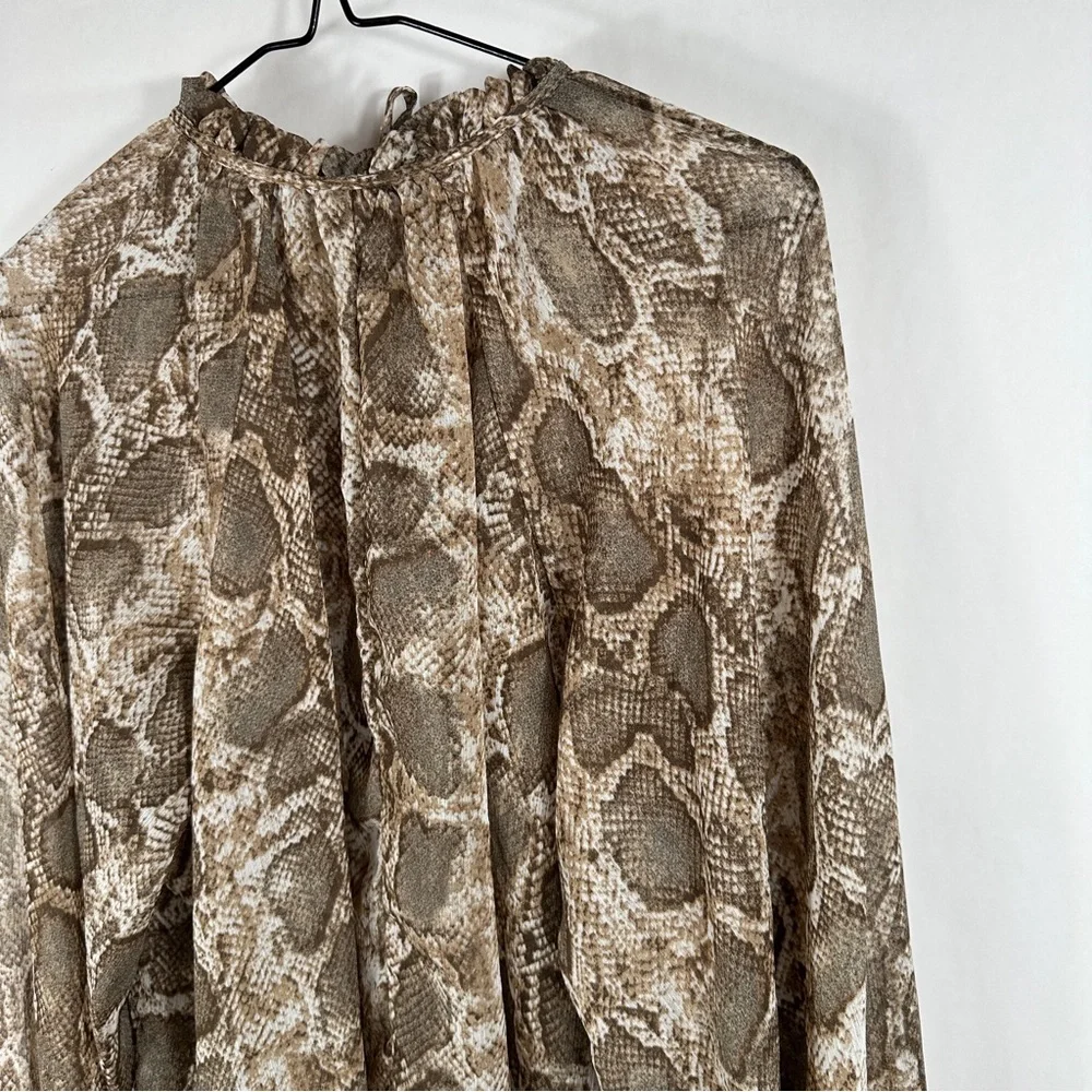 MANGO Women's Snake Print Blouse | Size 4 - Picture 10 of 12